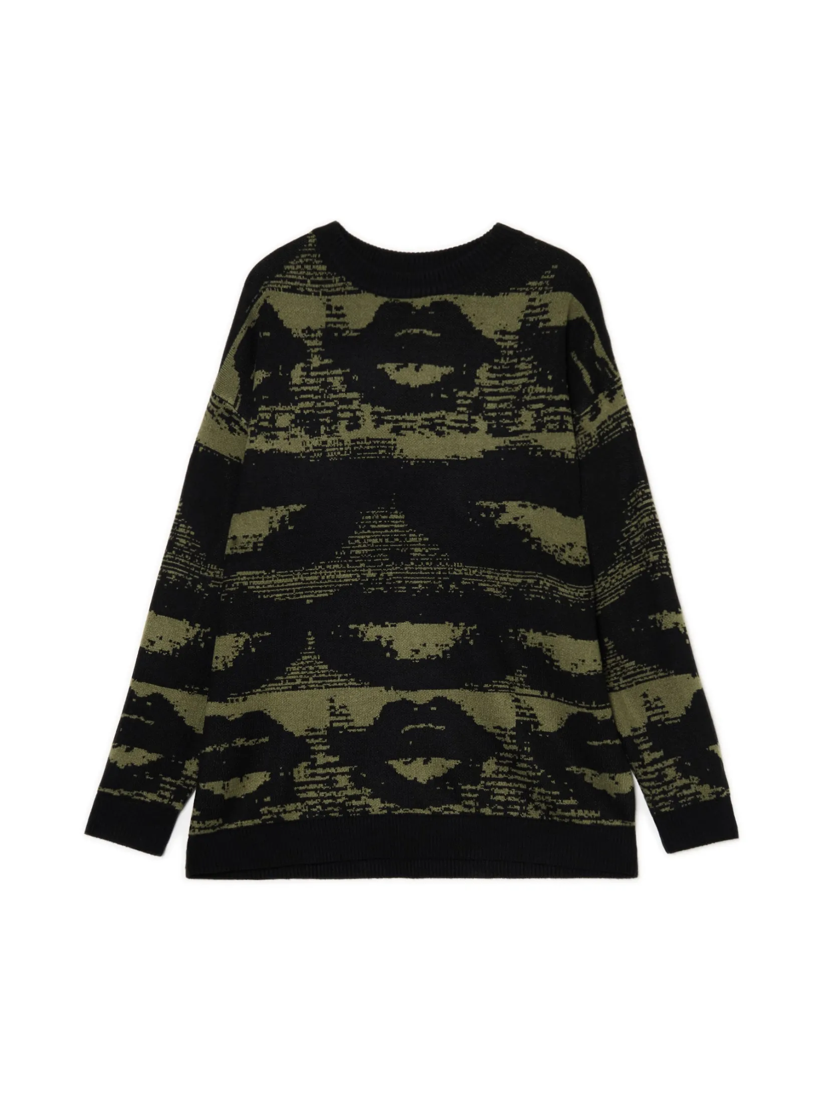 Discount Czarny sweter z artystycznym nadrukiem Swetry