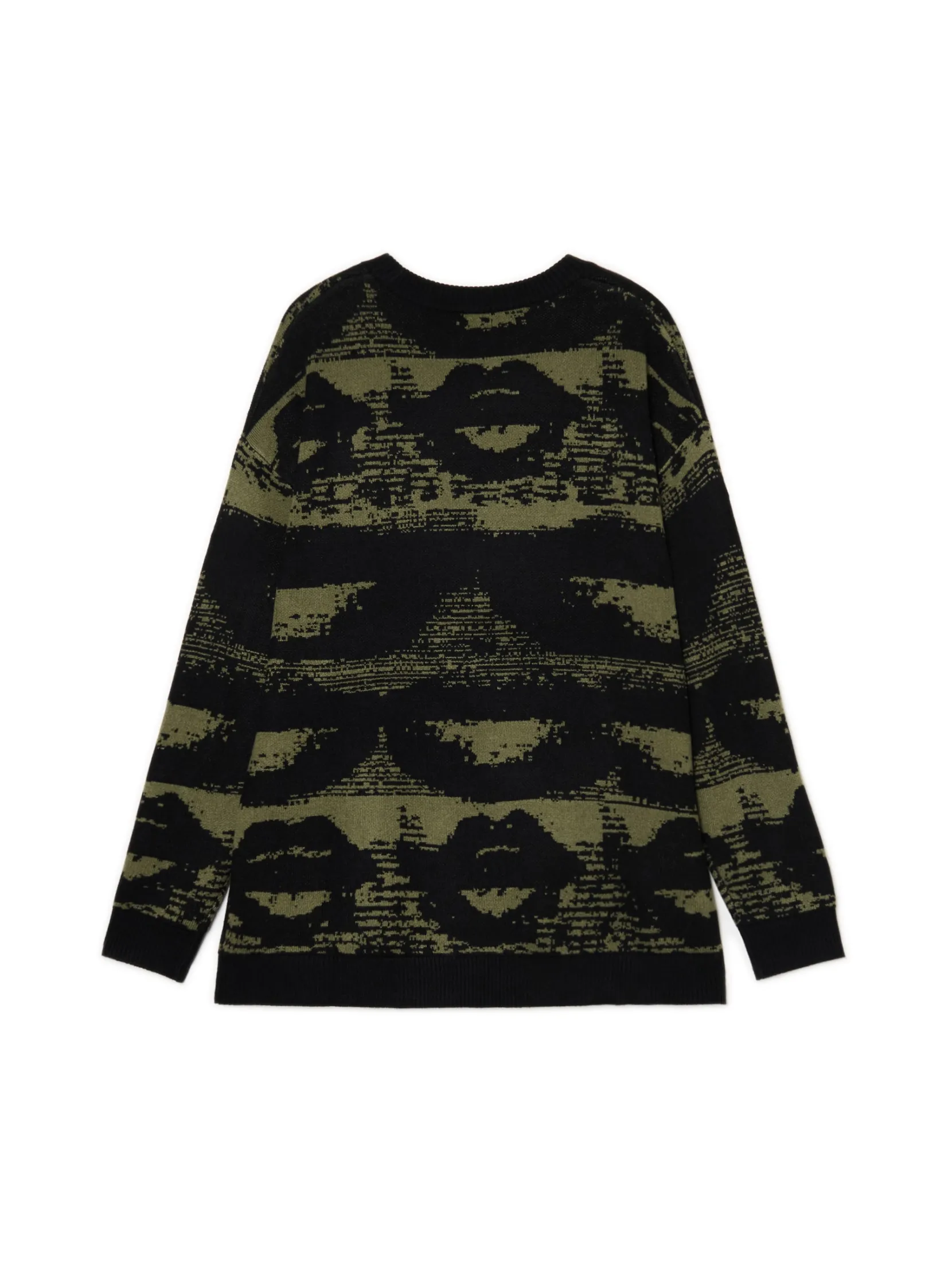 Discount Czarny sweter z artystycznym nadrukiem Swetry