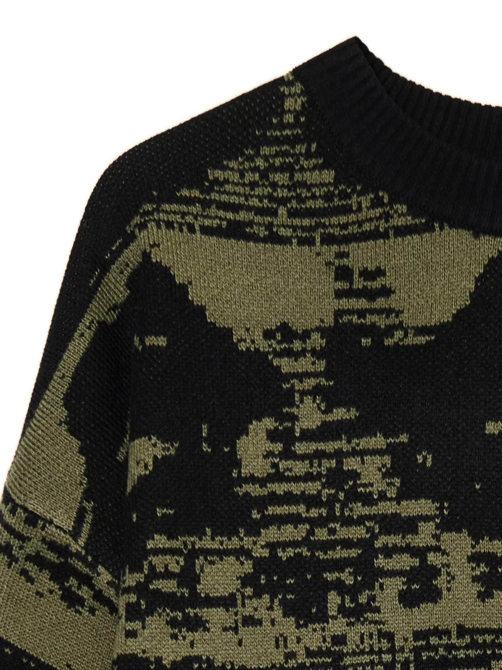 Discount Czarny sweter z artystycznym nadrukiem Swetry