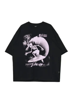 Hot T-shirt boxy z nadrukiem Koszulki