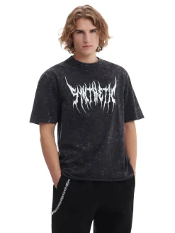 Hot T-shirt z efektem acid wash Koszulki