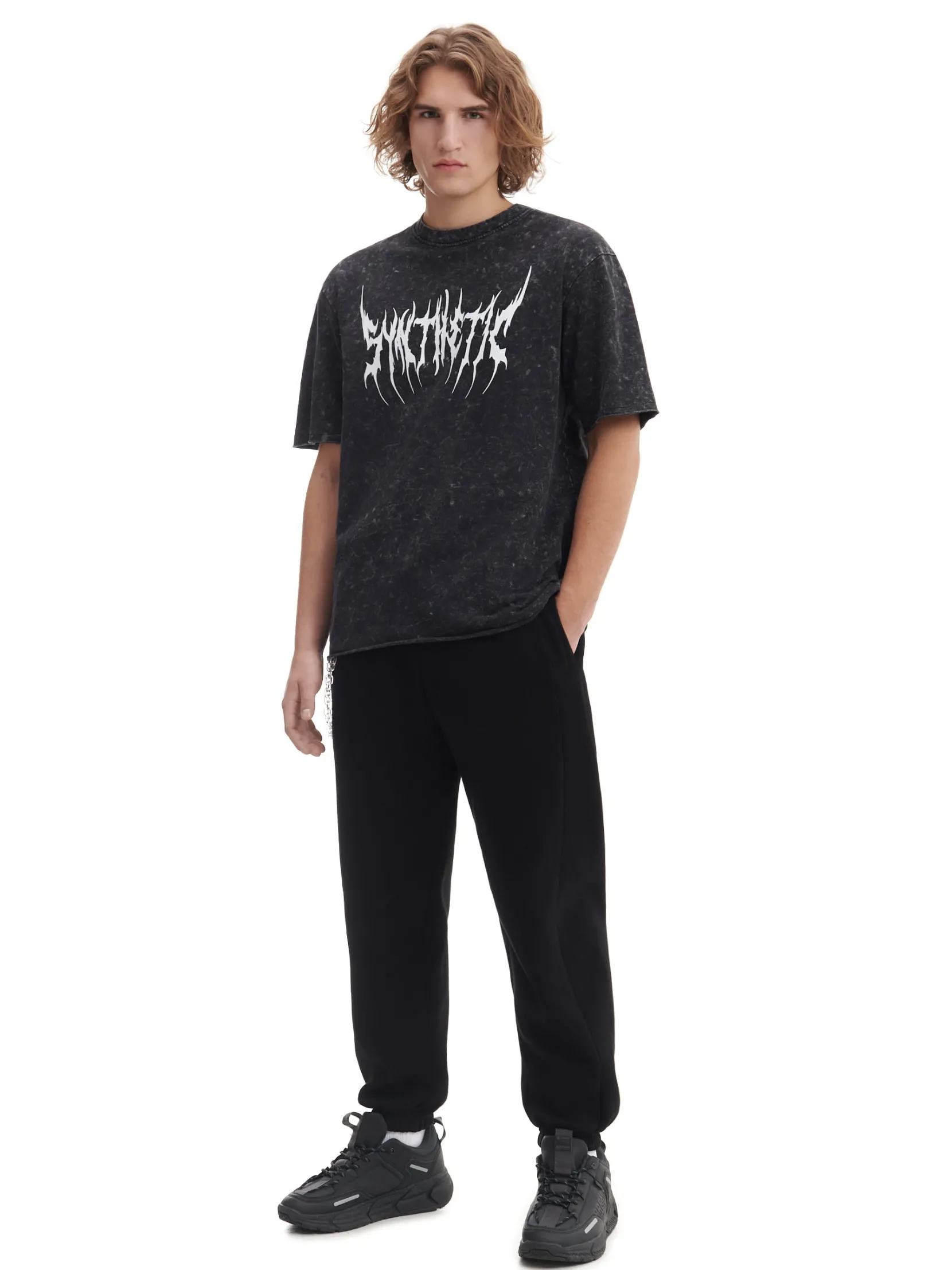 Hot T-shirt z efektem acid wash Koszulki