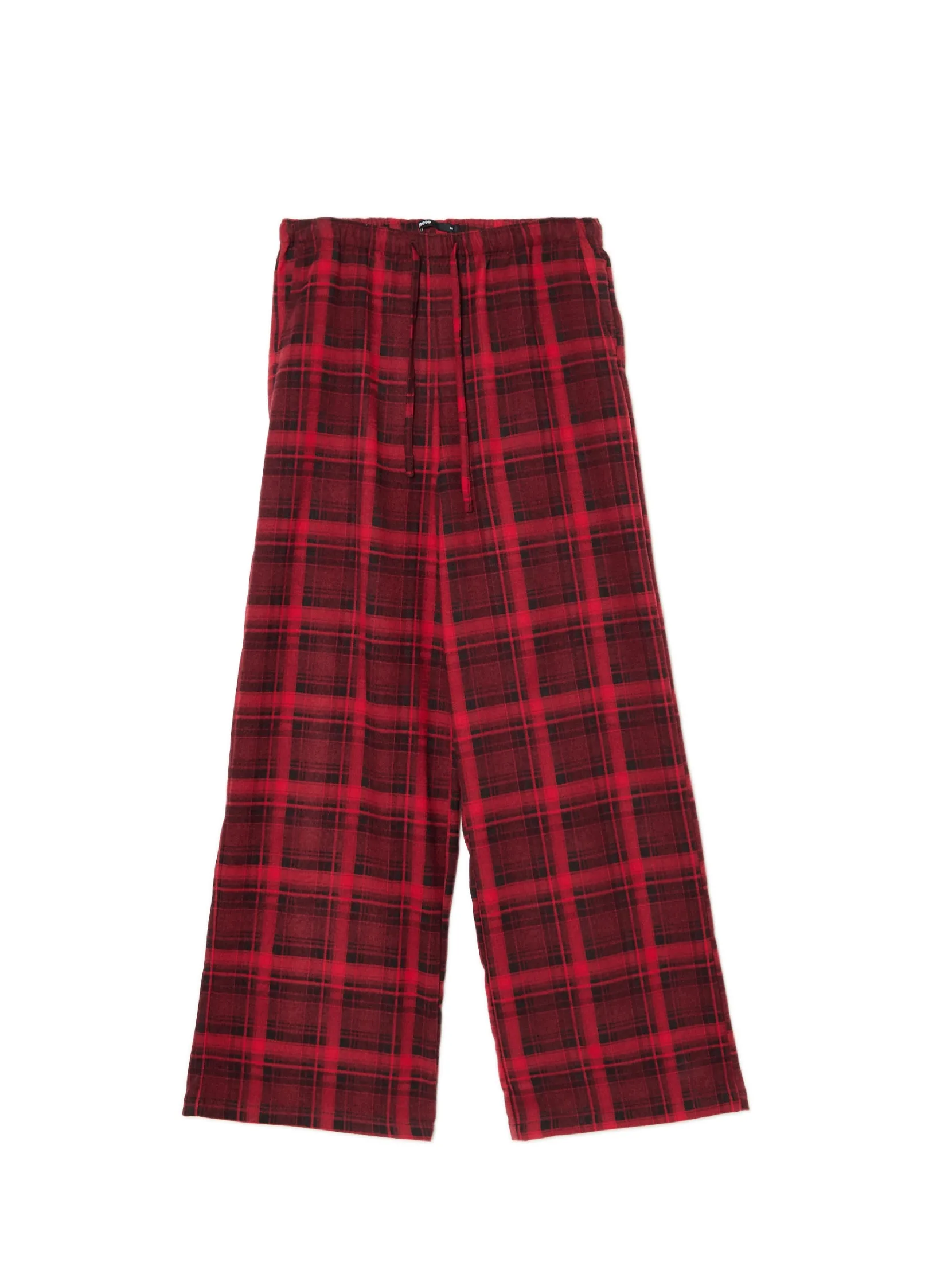 Online Czerwone spodnie baggy w kratę Spodnie