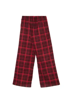 Online Czerwone spodnie baggy w kratę Spodnie
