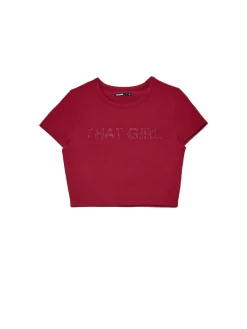 New crop top z cyrkoniami Koszulki, Topy