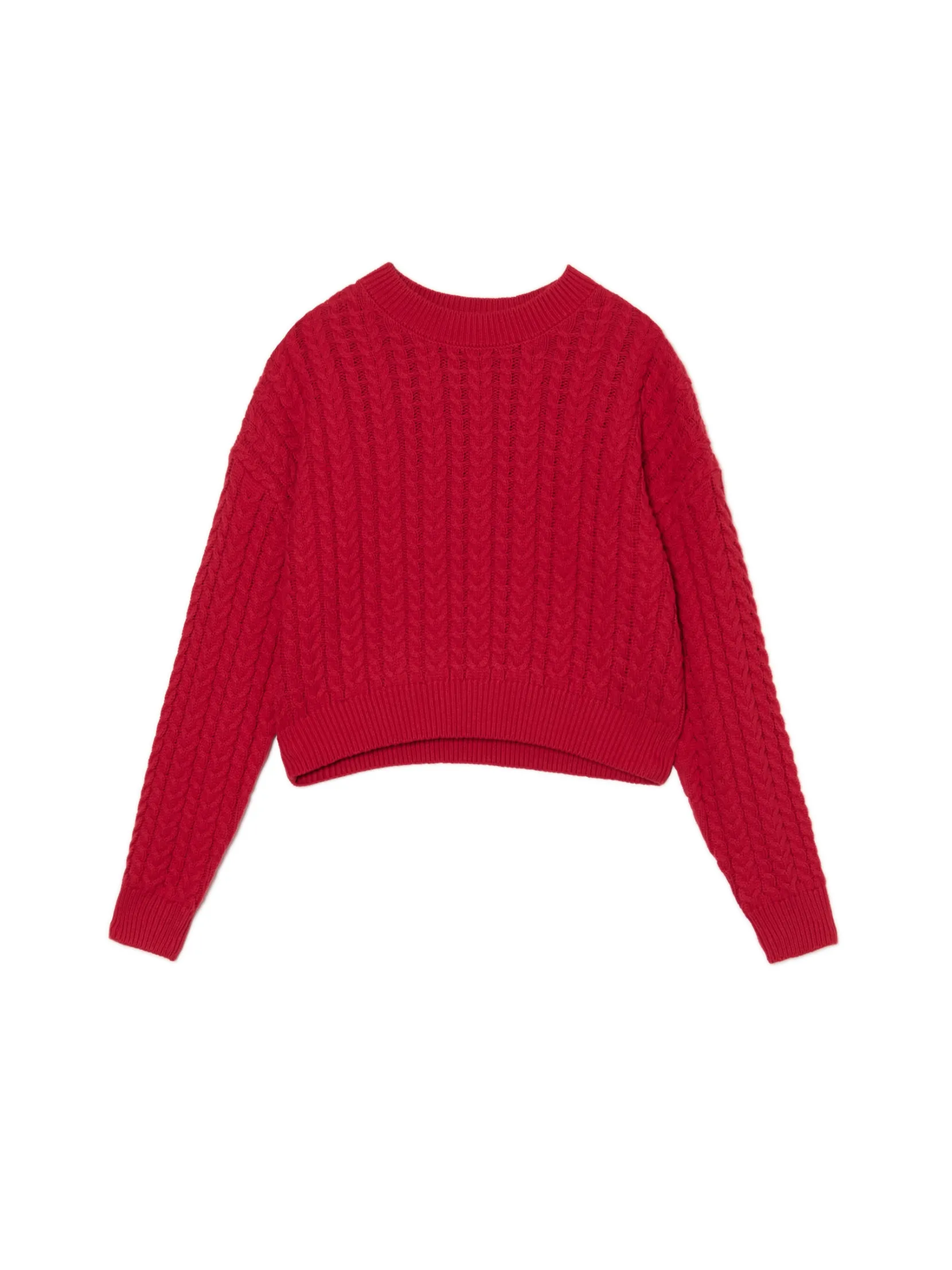 Sale sweter z warkoczowym splotem Swetry