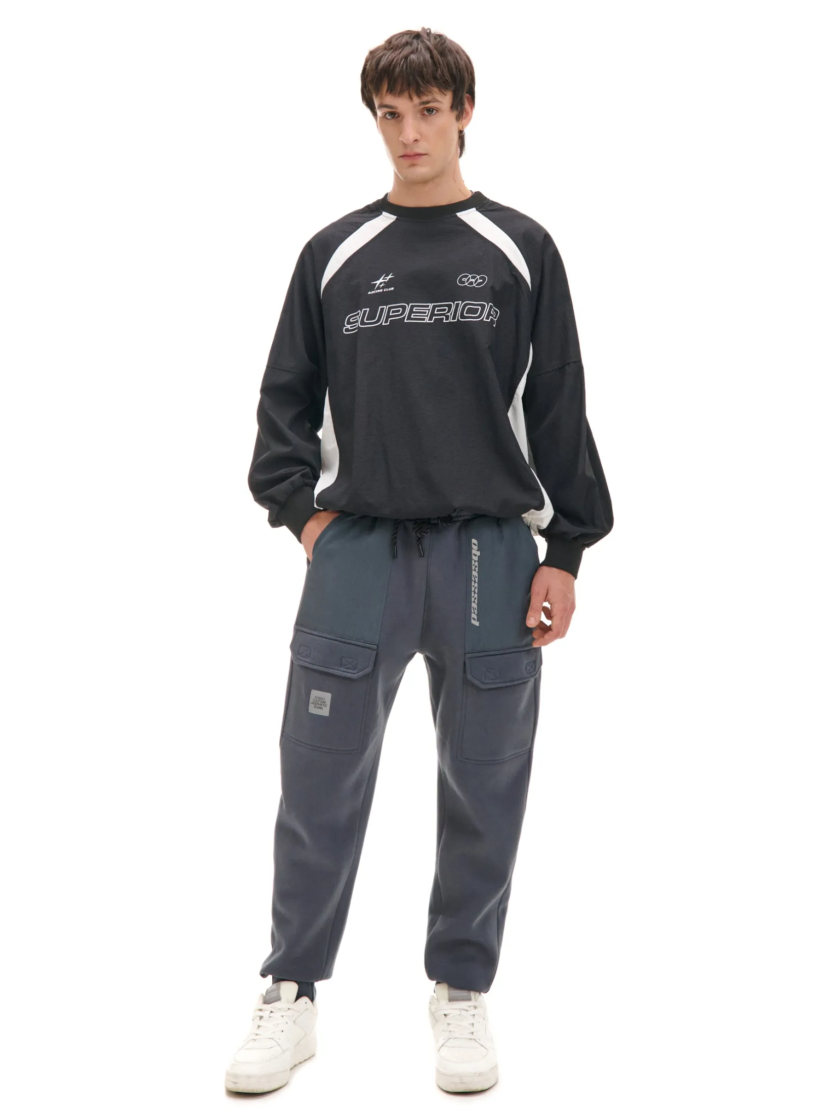 Best Dresowe joggery z efektem reflective Spodnie