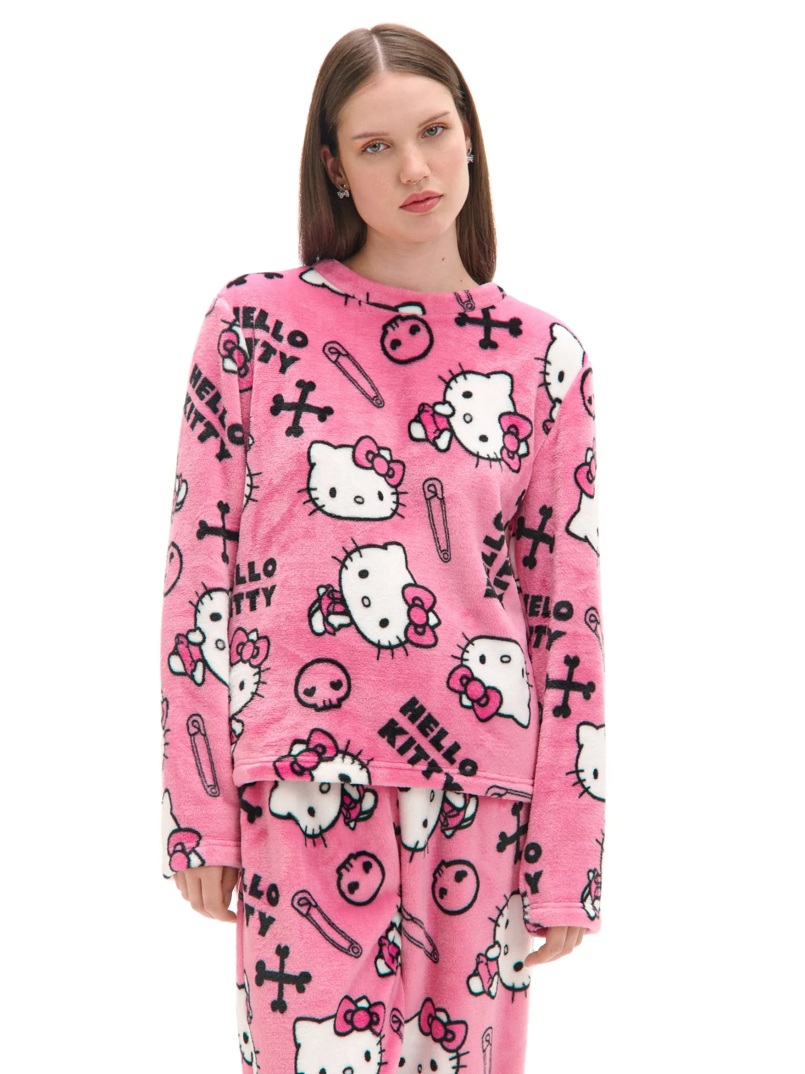 Discount Dwuczęściowa pluszowa piżama Hello Kitty Cozy|Piżamy