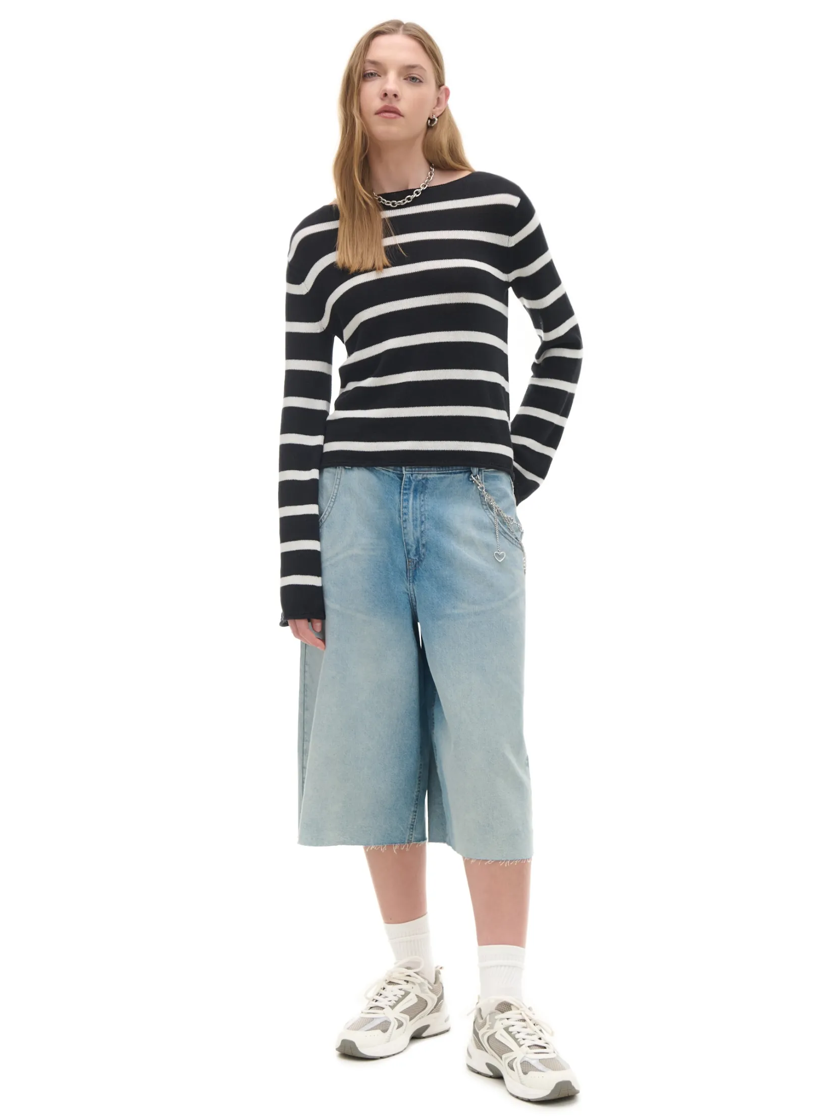 Clearance Dzianinowy sweter w paski Swetry