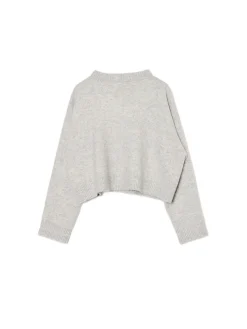 Hot Gładki jasnoszary sweter Swetry