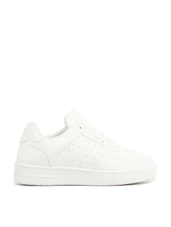 Hot Gładkie białe sneakersy Sneakersy