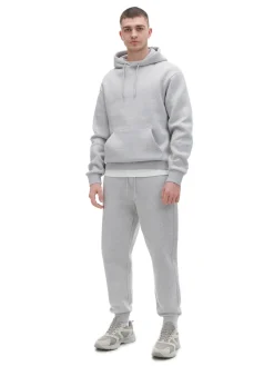 Outlet Gładkie szare joggery regular Spodnie|Sety