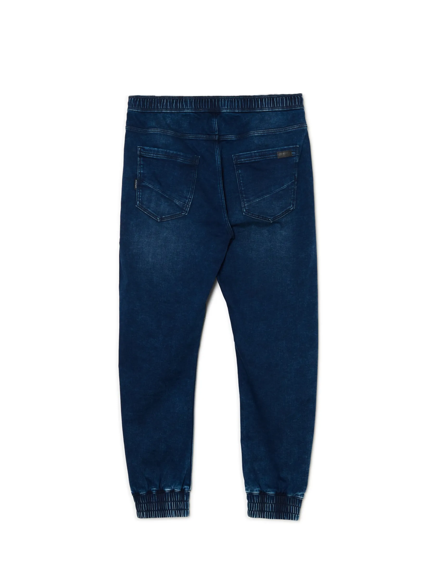 Discount Granatowe jeansowe joggery regular Jeansy