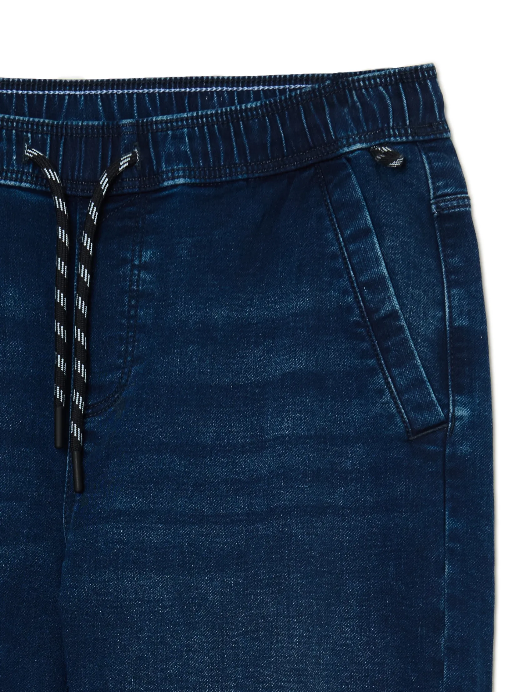 Discount Granatowe jeansowe joggery regular Jeansy