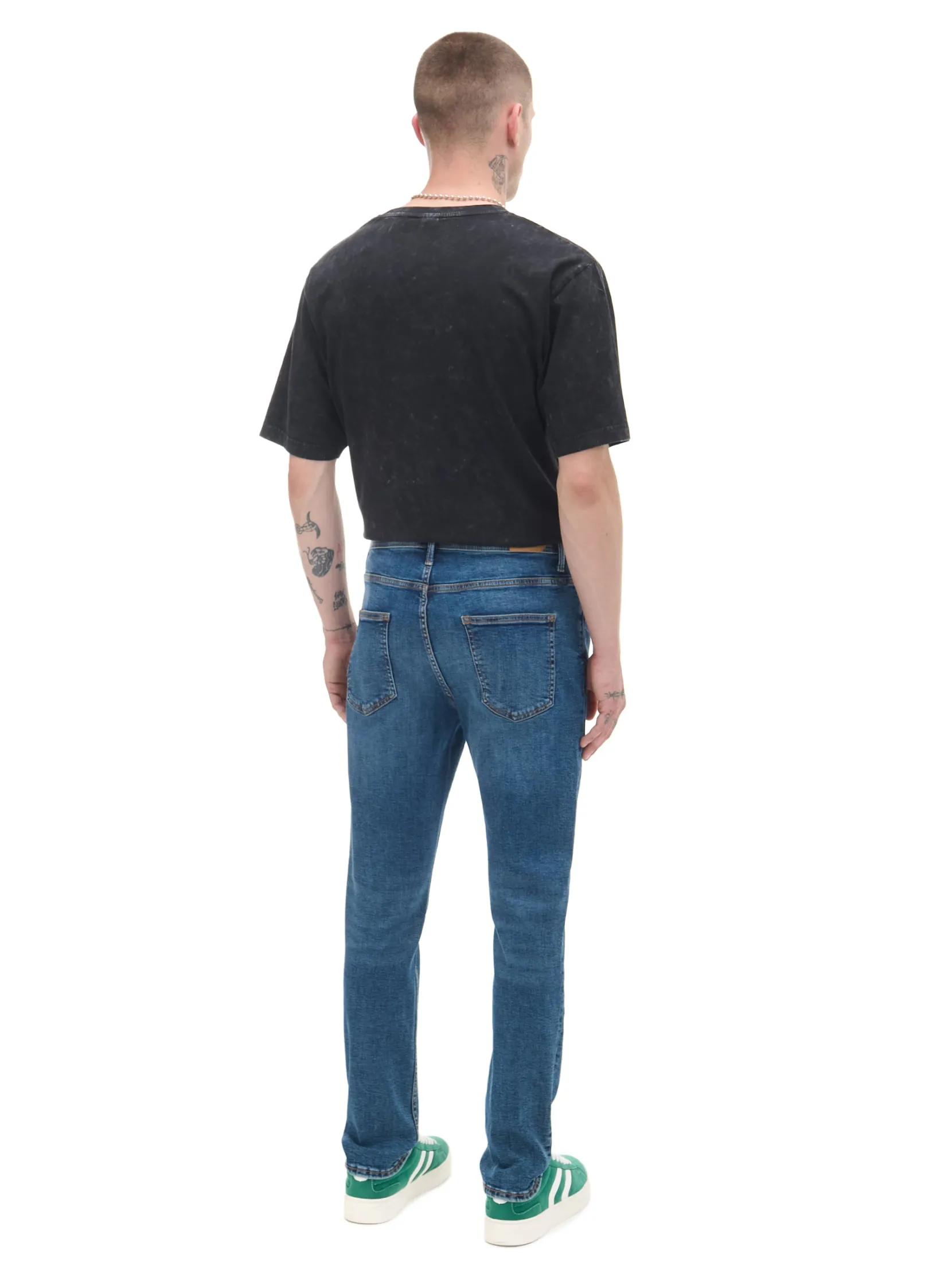 Sale Granatowe jeansy slim Jeansy