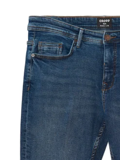 Sale Granatowe jeansy slim Jeansy
