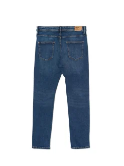 Sale Granatowe jeansy slim Jeansy