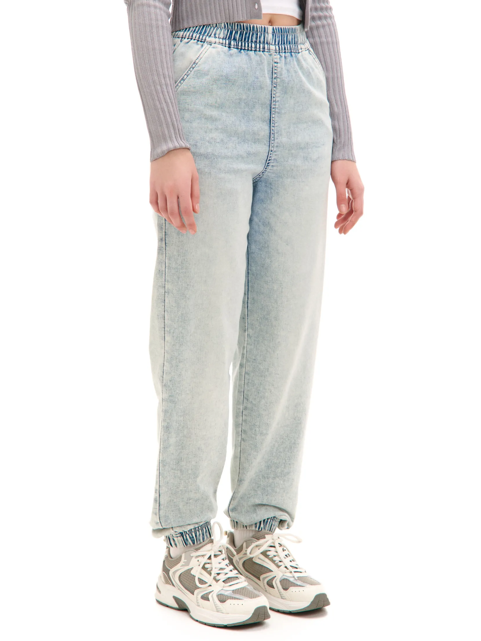 Best Jasne jeansowe joggery Jeansy
