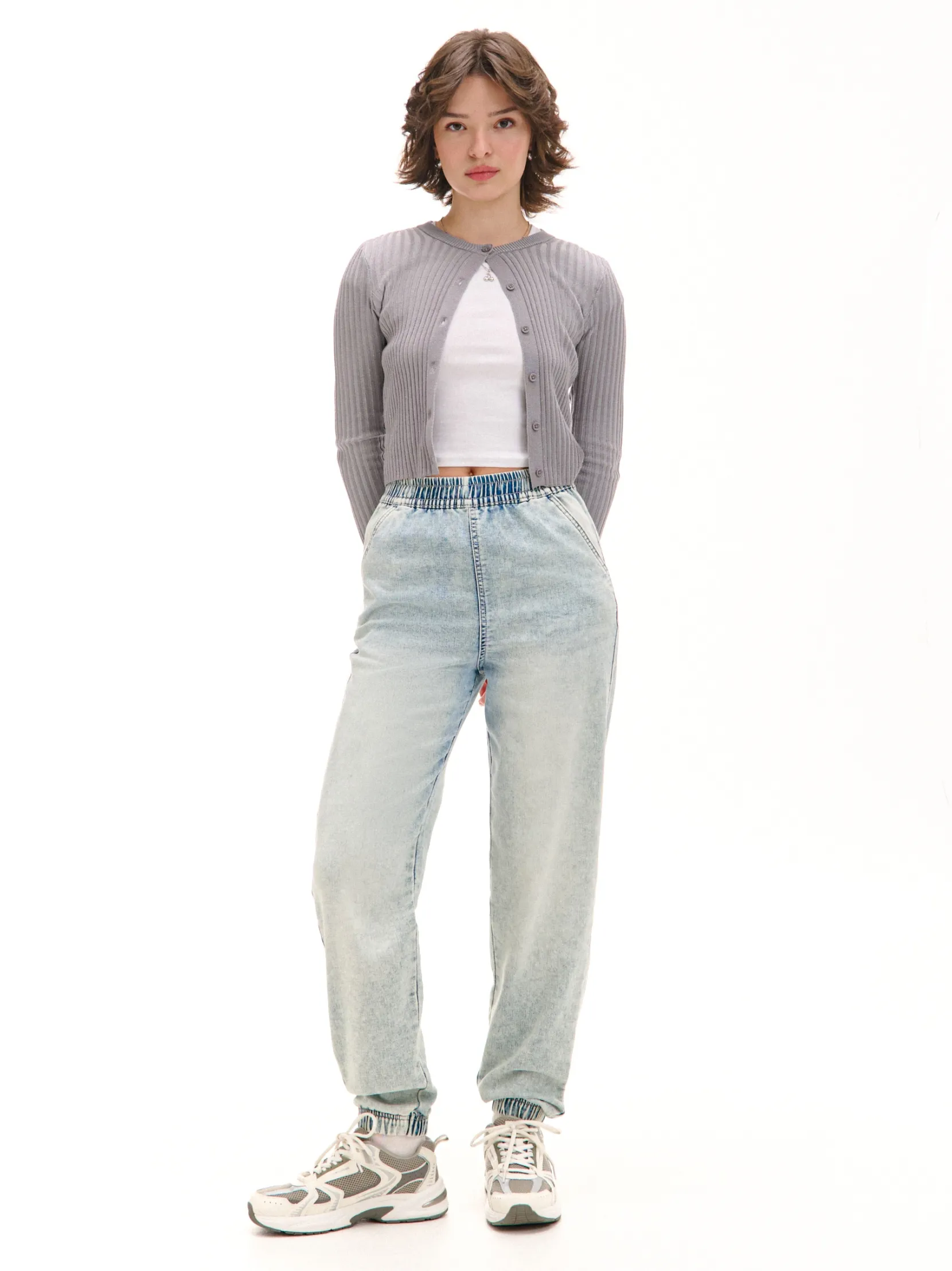 Best Jasne jeansowe joggery Jeansy