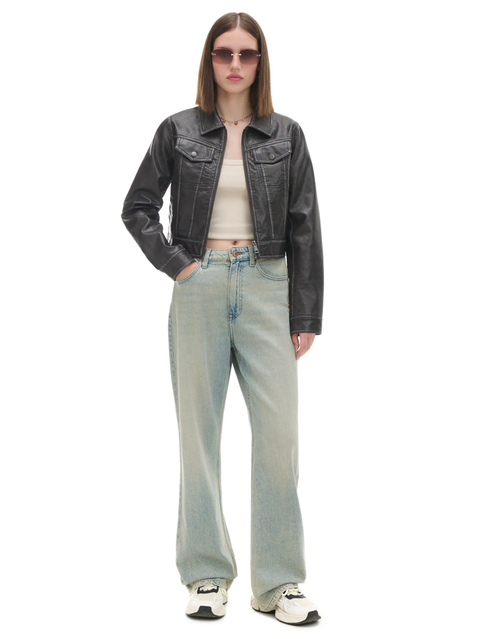 Hot Jasne jeansy baggy Jeansy