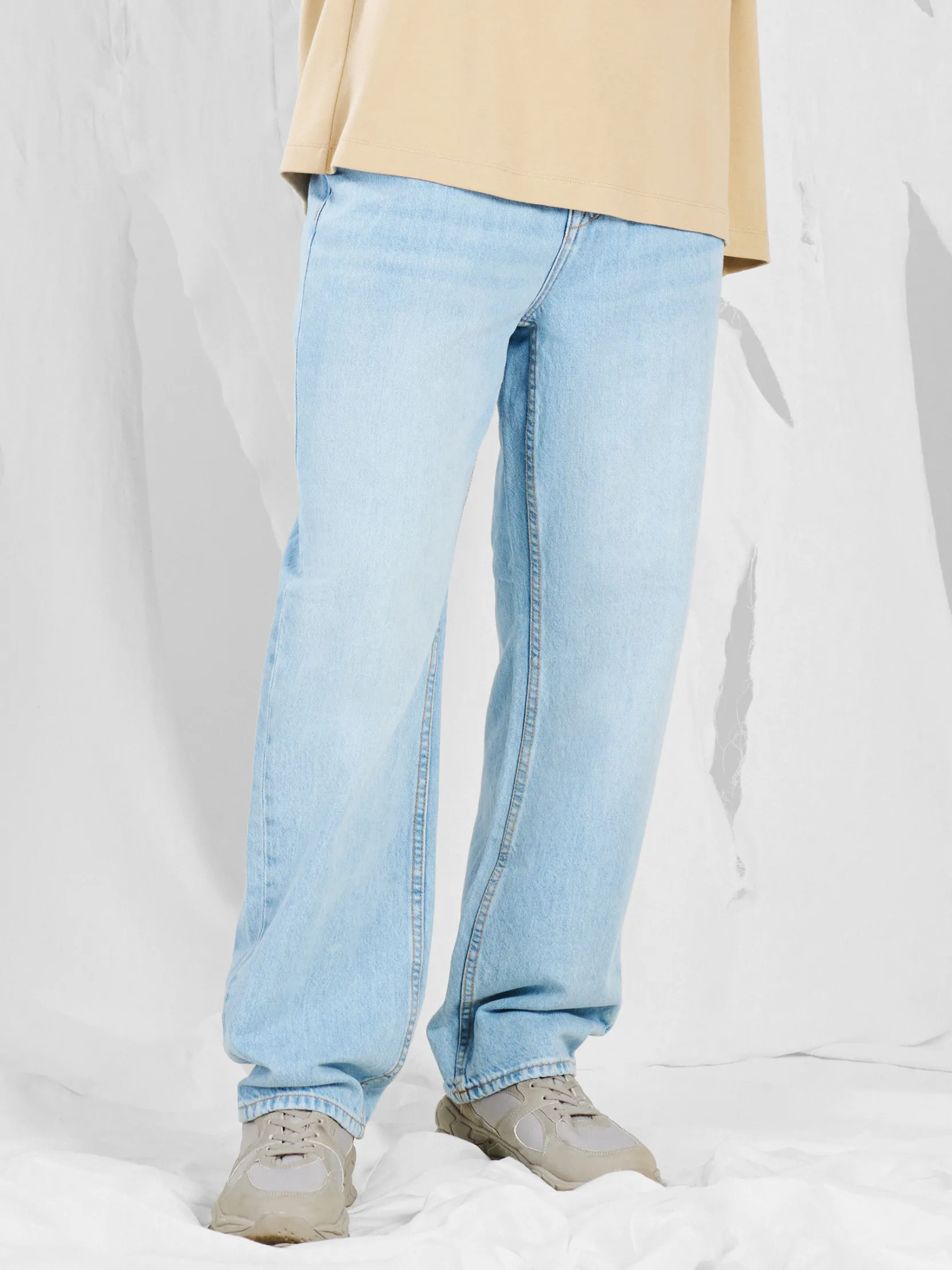 Sale Jasne jeansy relaxed Jeansy