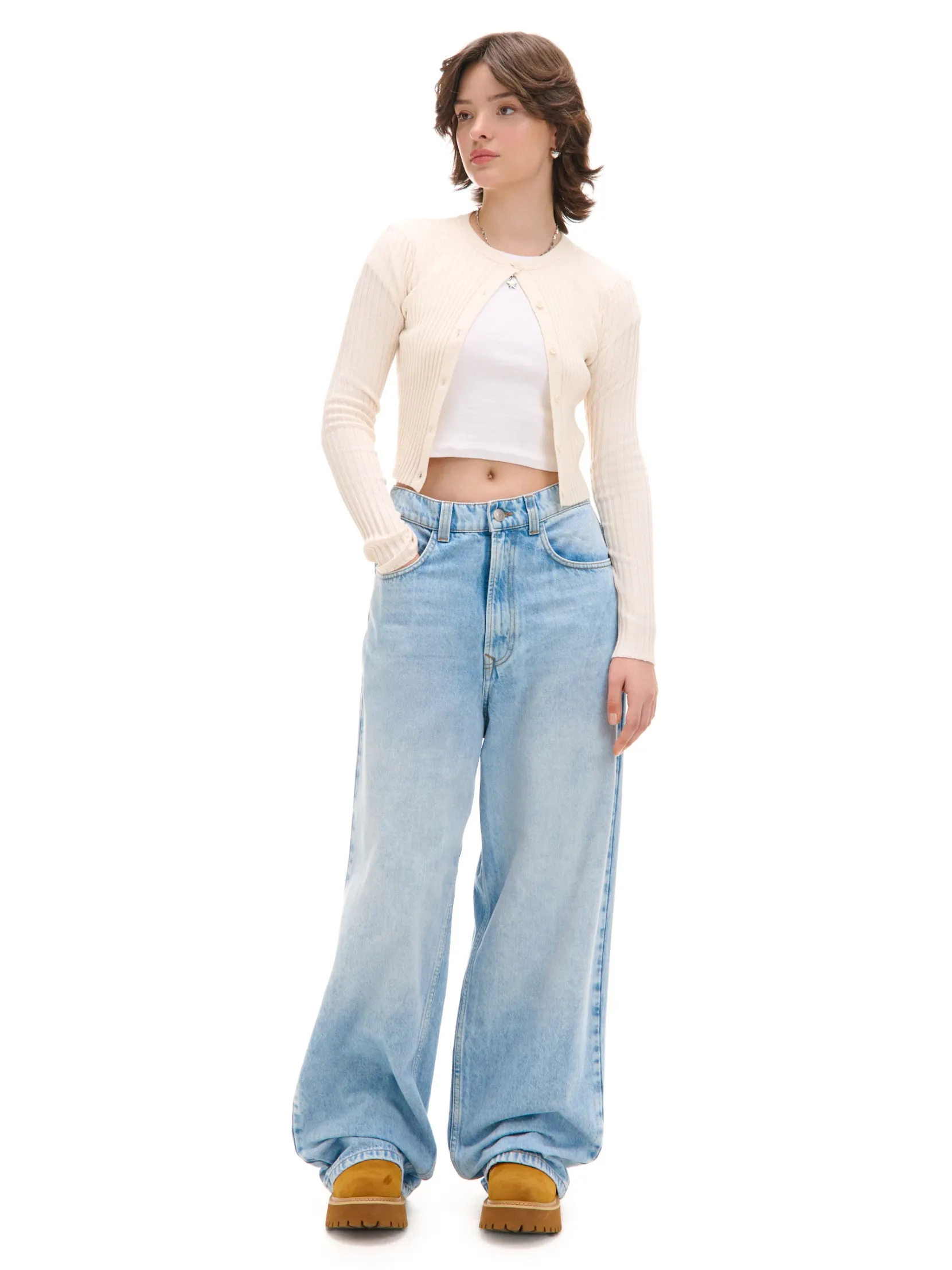 New Jasne jeansy super baggy Jeansy