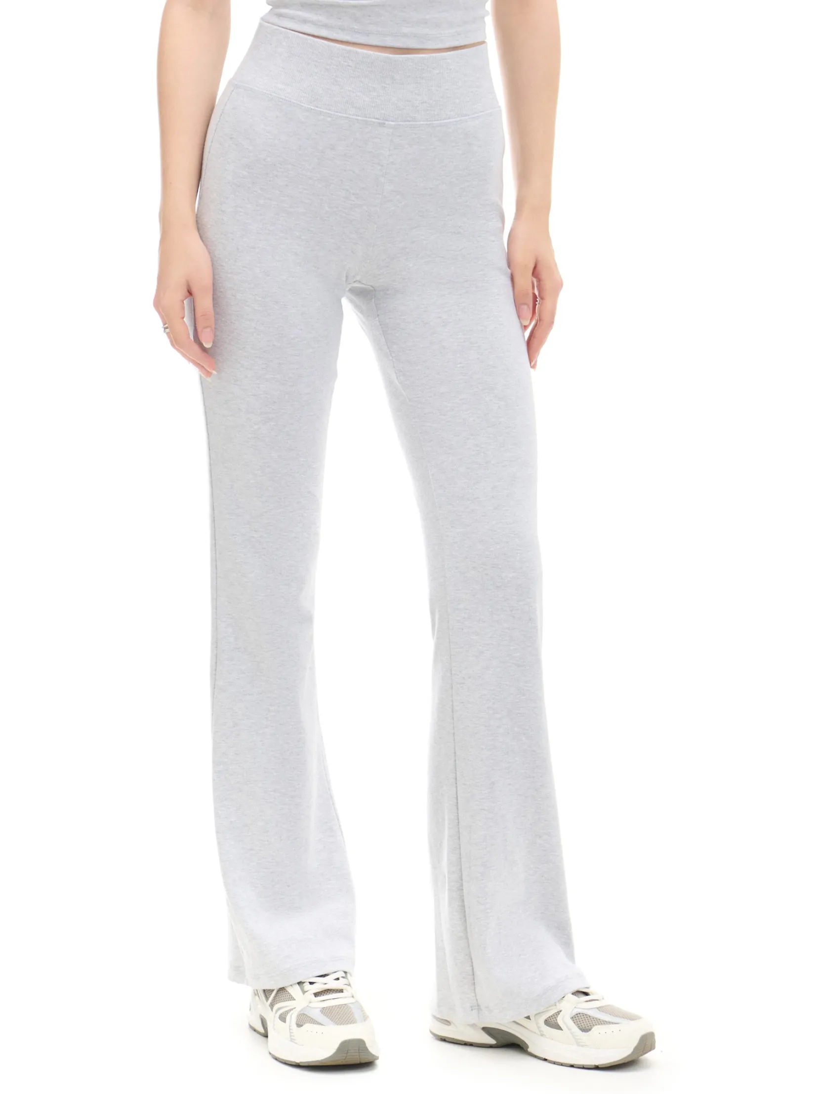 Fashion Jasnoszare dresy typu flare Spodnie