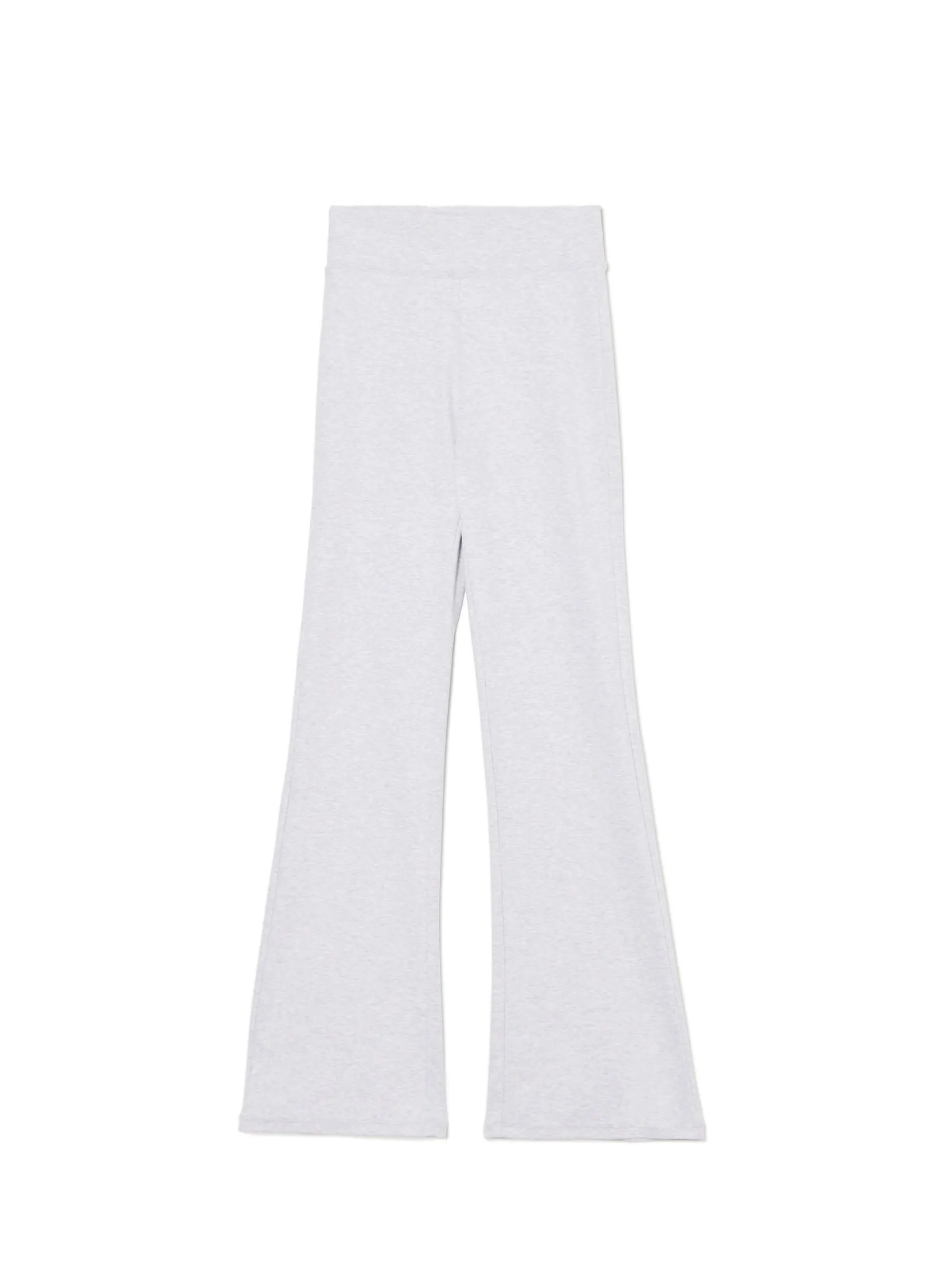 Fashion Jasnoszare dresy typu flare Spodnie