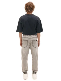 Sale Jasnoszare jeansowe joggery regular Jeansy
