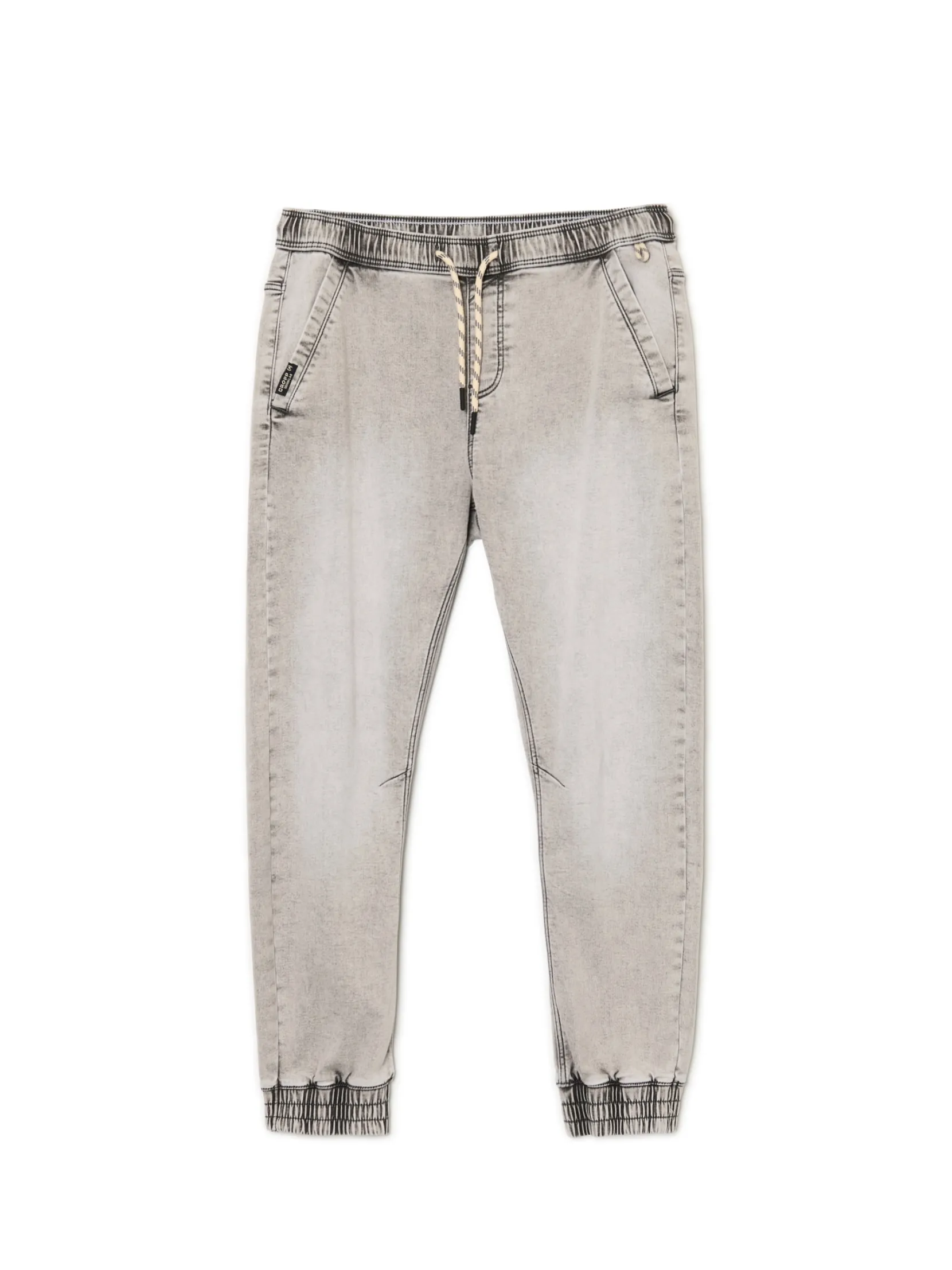 Sale Jasnoszare jeansowe joggery regular Jeansy