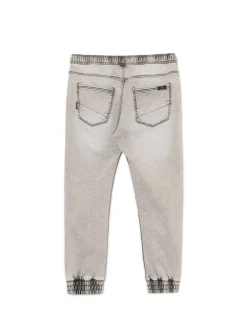 Sale Jasnoszare jeansowe joggery regular Jeansy