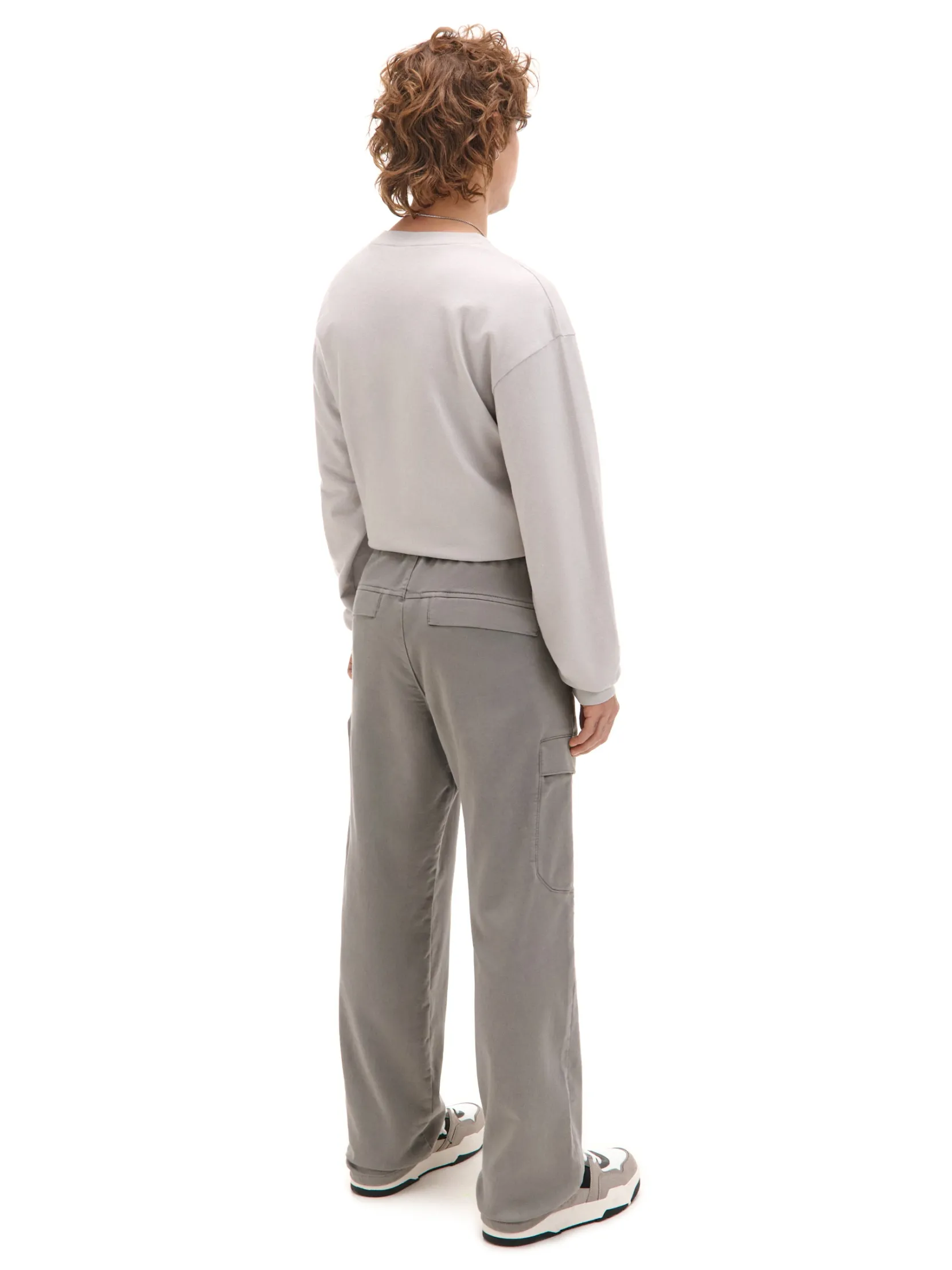Clearance Jasnoszare spodnie jogger loose Spodnie