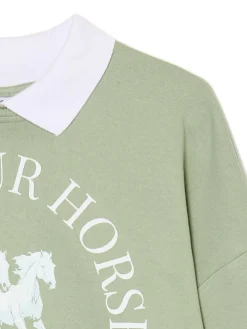 Online Jasnozielona bluza z kołnierzykiem Bluzy