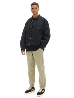 Discount Jasnozielone dresowe joggery loose Spodnie