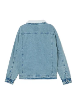 Outlet Jeansowa kurtka sherpa Kurtki, Płaszcze|Denim