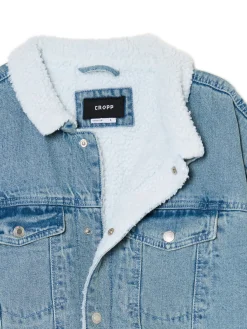 Outlet Jeansowa kurtka sherpa Kurtki, Płaszcze|Denim