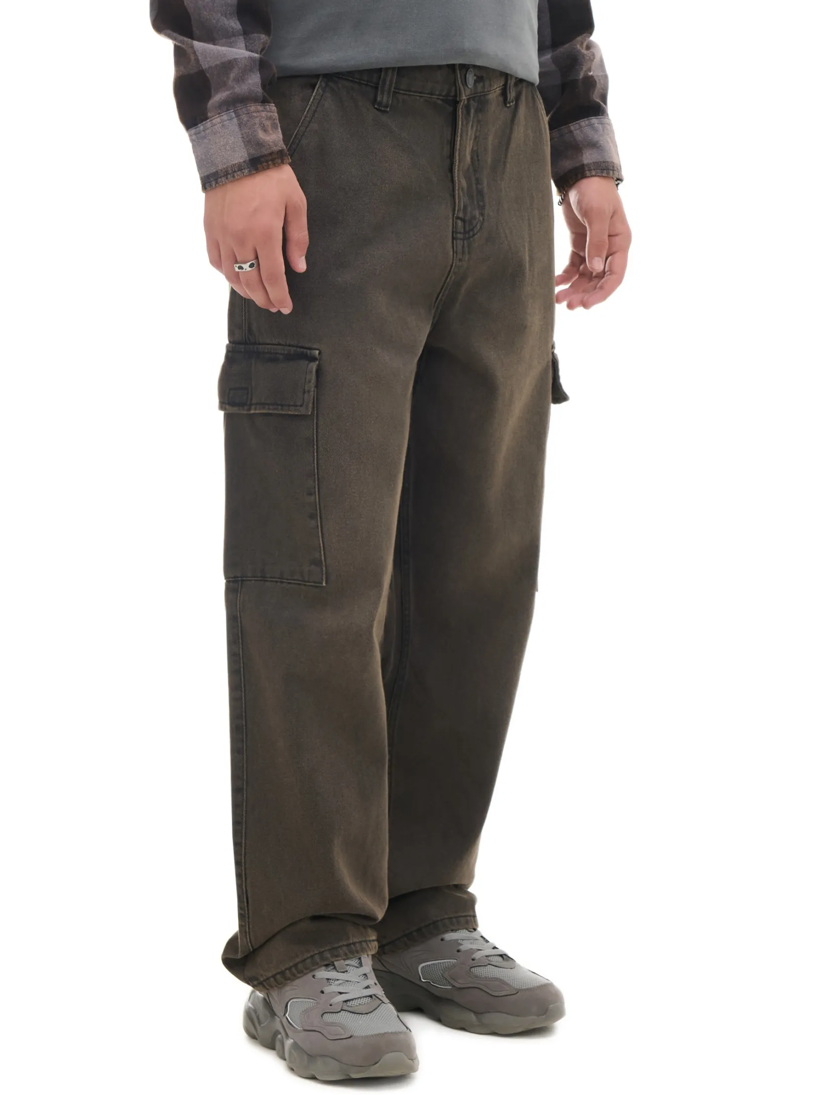 Hot Jeansy baggy z kieszeniami cargo Jeansy|Baggy