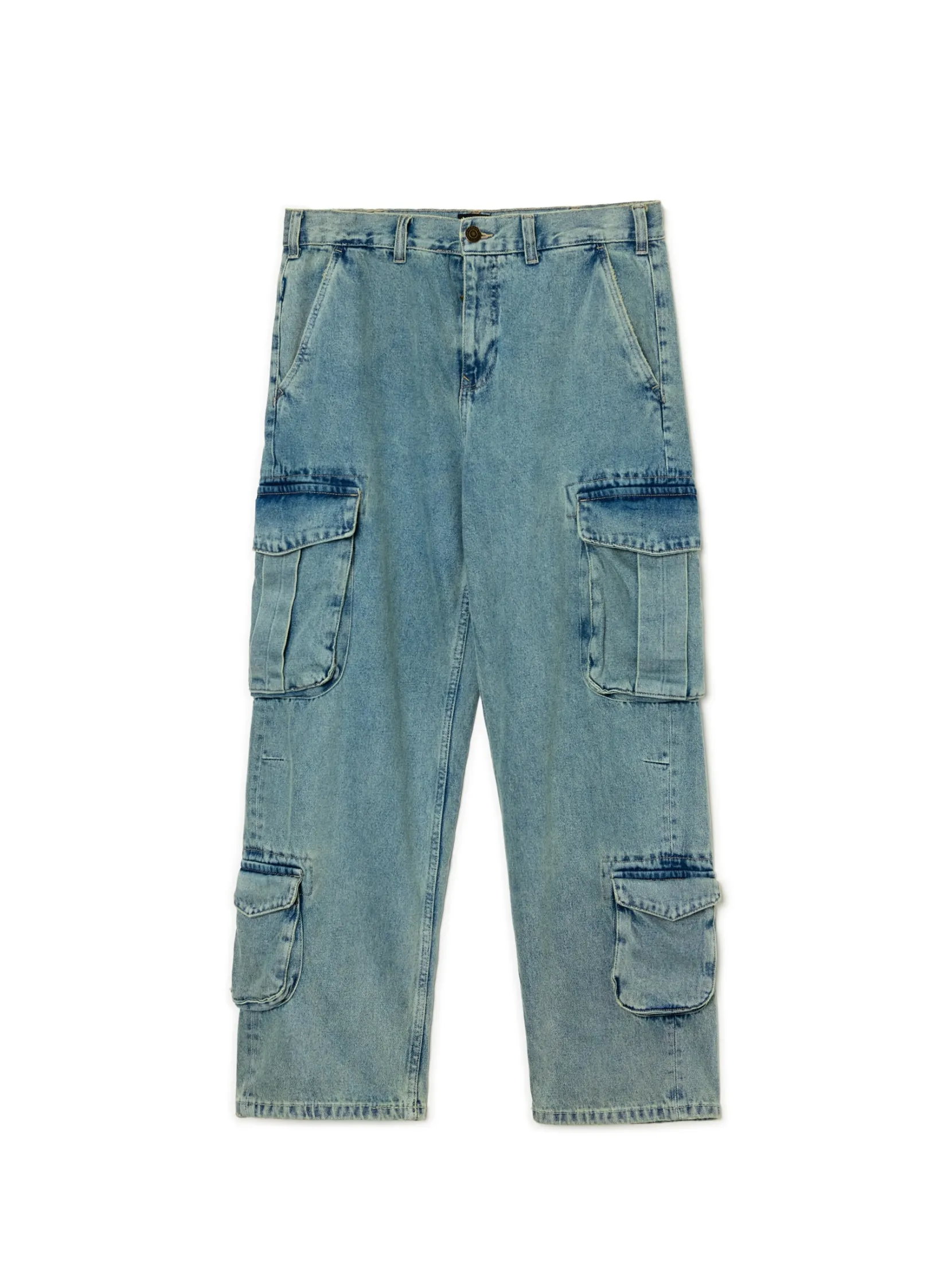 Online Jeansy baggy z kieszeniami cargo Jeansy|Baggy