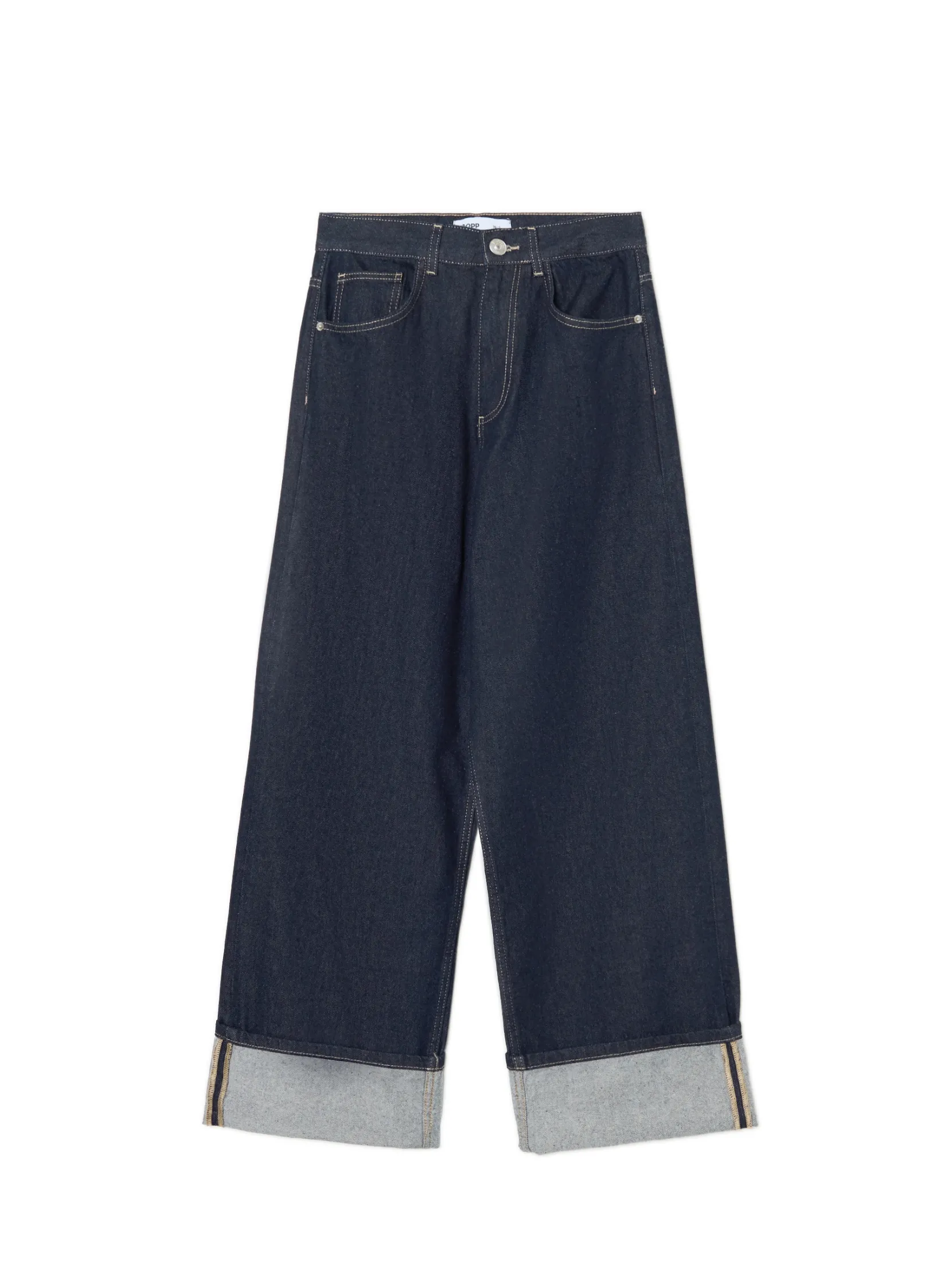 Fashion Jeansy baggy z podwiniętymi nogawkami Jeansy