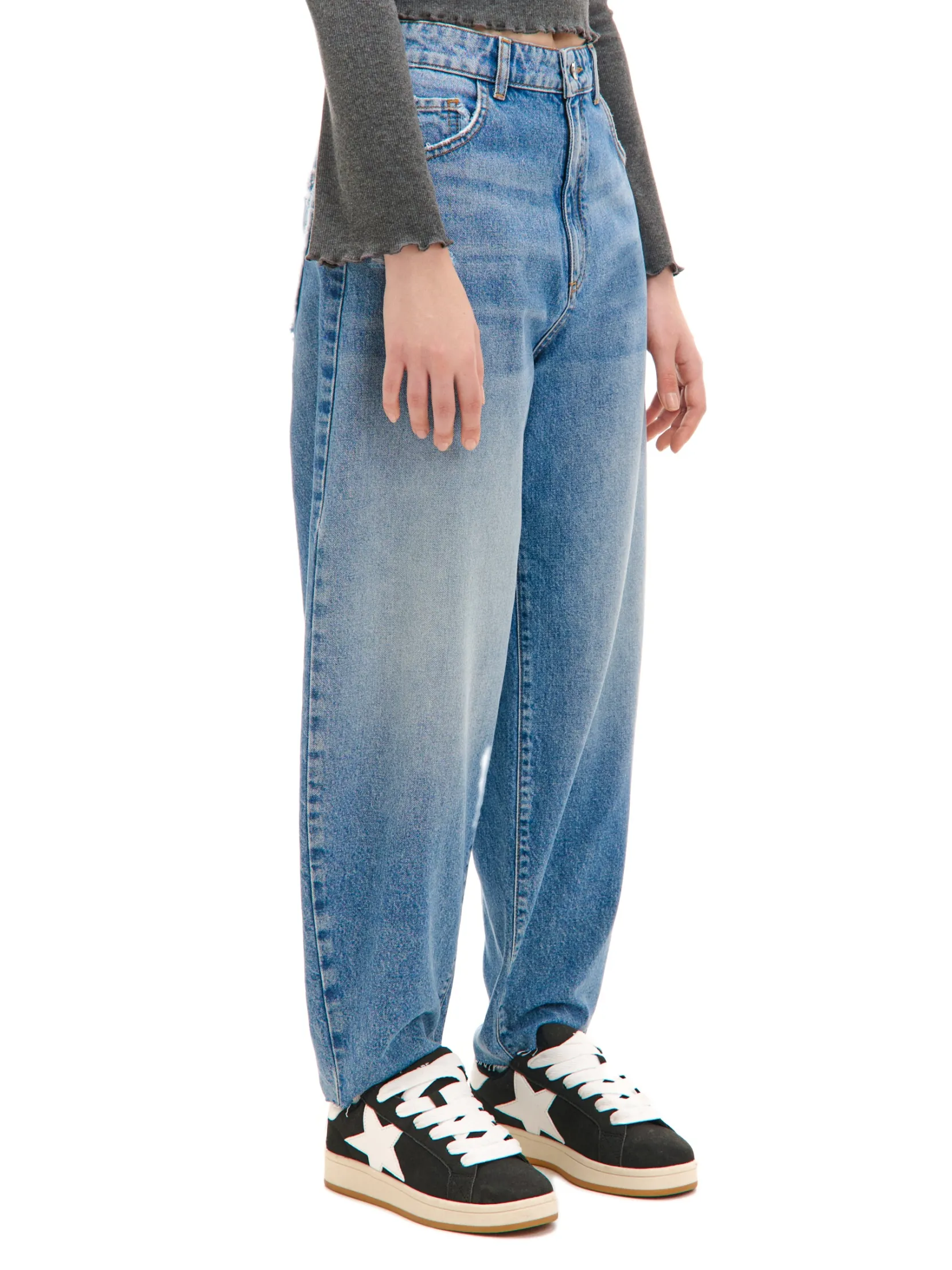 Sale Jeansy balloon z przetarciami Jeansy