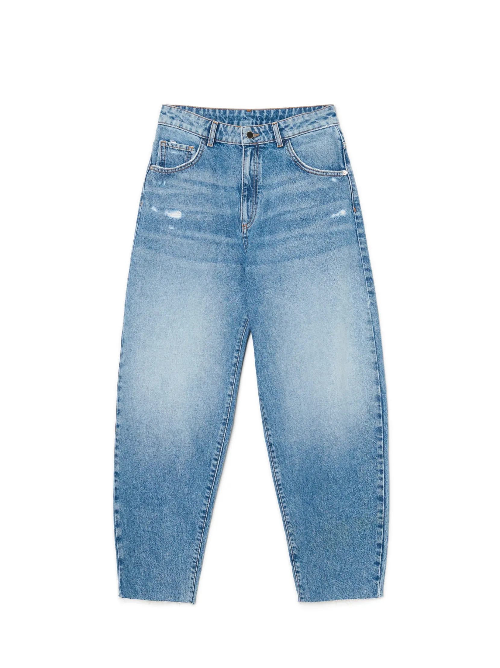 Sale Jeansy balloon z przetarciami Jeansy