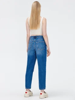 New Jeansy barrel z przetarciami Jeansy