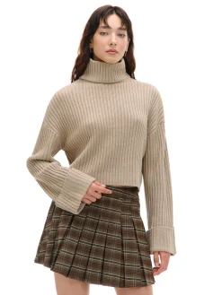 Sale Jesienny sweter oversize z golfem Swetry