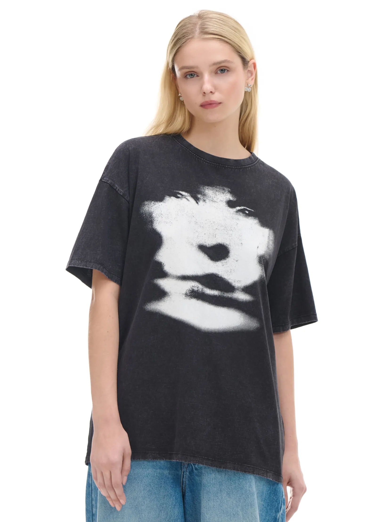 Outlet Koszulka z motywem twarzy UNISEX Unisex|Unisex