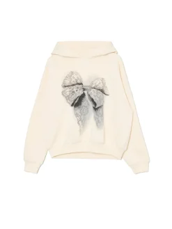 Hot Kremowa bluza z kapturem i nadrukiem Bluzy