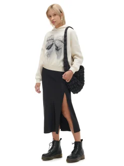 Hot Kremowa bluza z kapturem i nadrukiem Bluzy