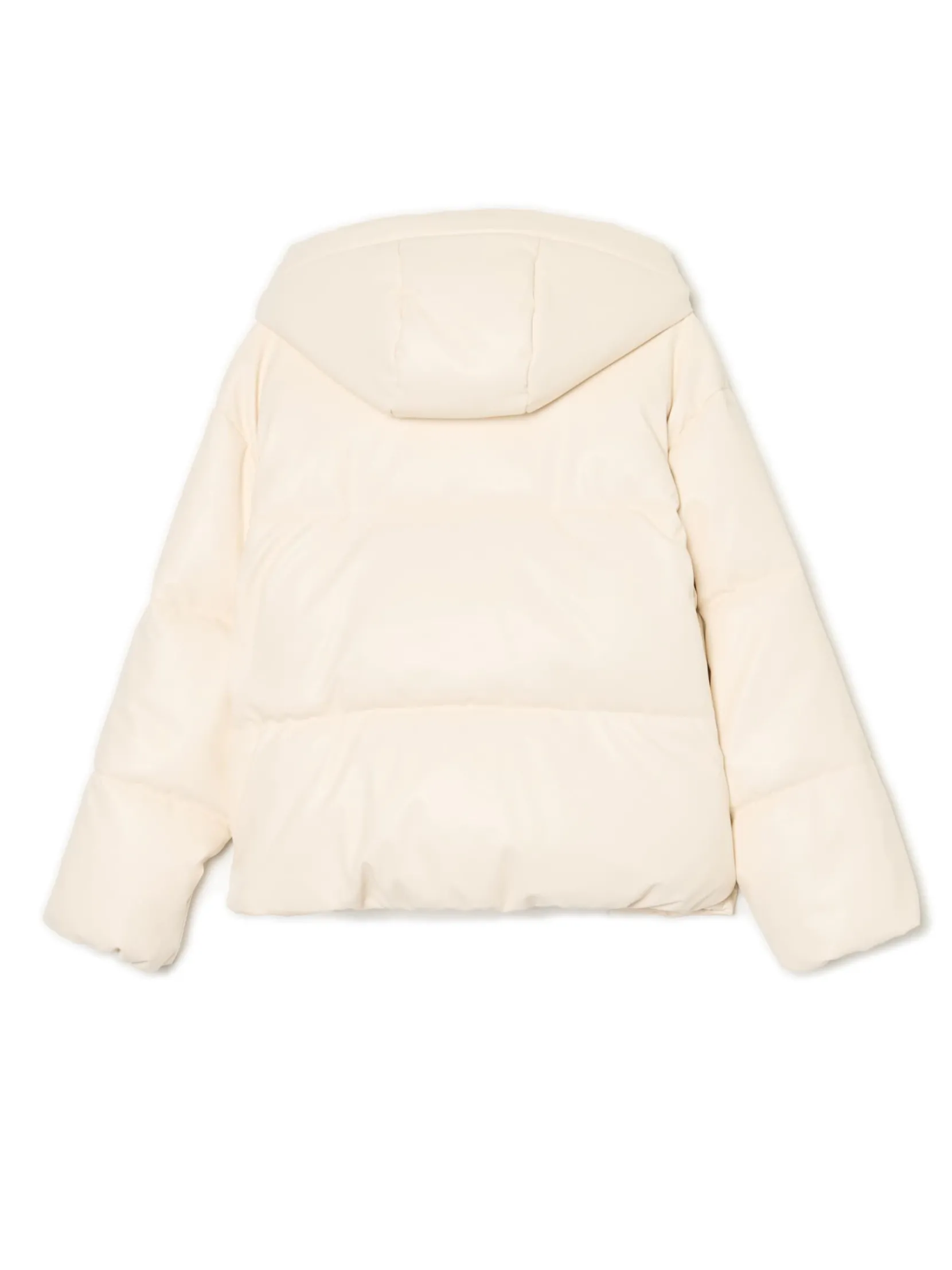 Discount Kremowa kurtka puffer z kapturem Kurtki, Płaszcze