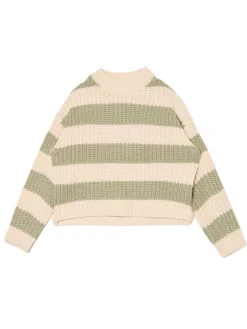 Sale Kremowo- sweter w paski Swetry
