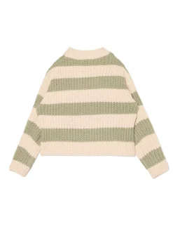 Sale Kremowo- sweter w paski Swetry