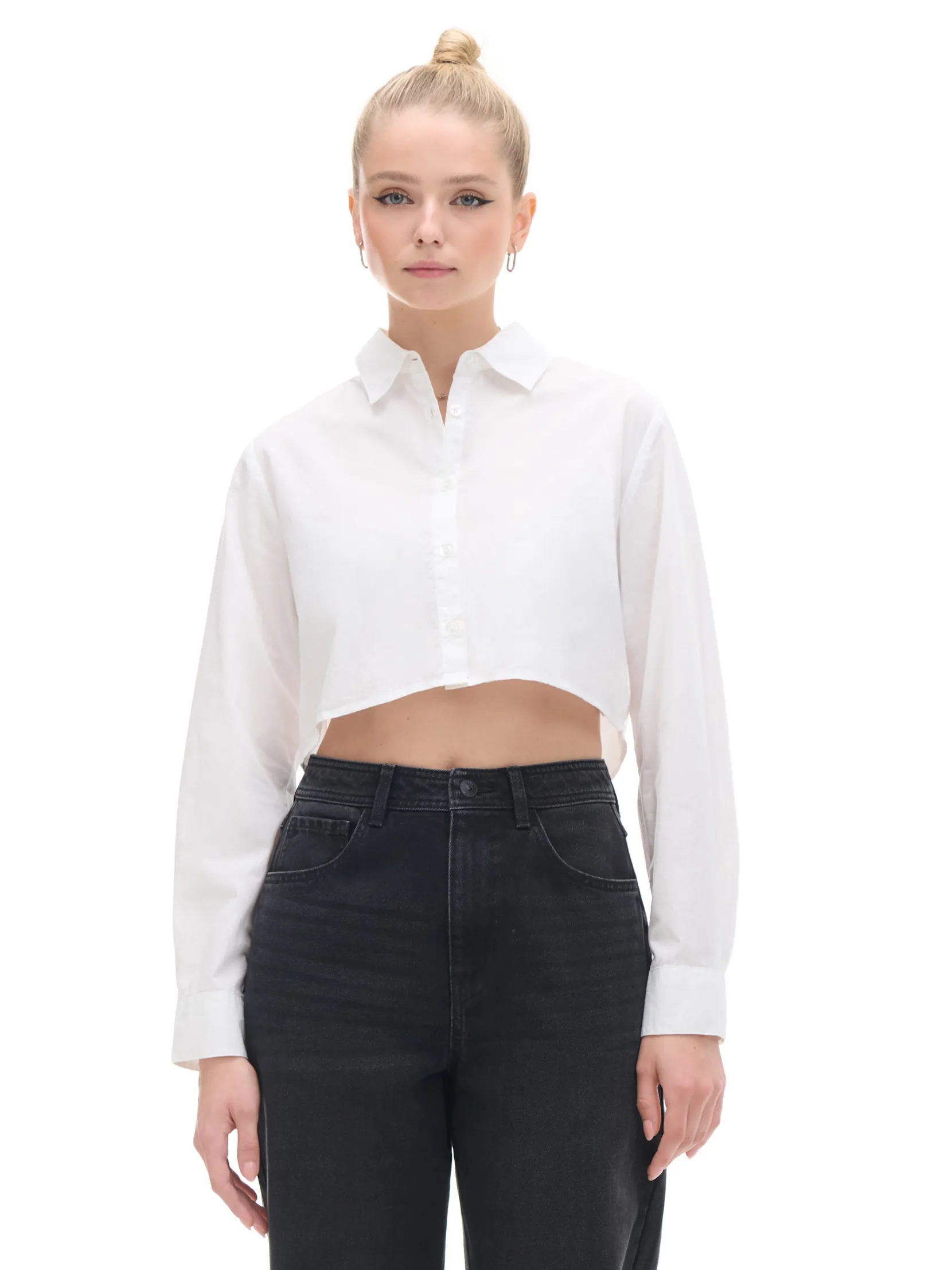 Clearance Krótka biała koszula Koszule, Bluzki